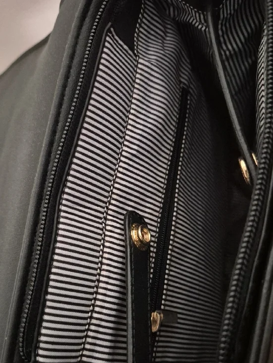 Women's Colorblock Backpack in Black and Blush - Picture 9 of 12